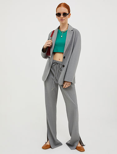 Wool-blend blazer - light grey - MAX&Co.